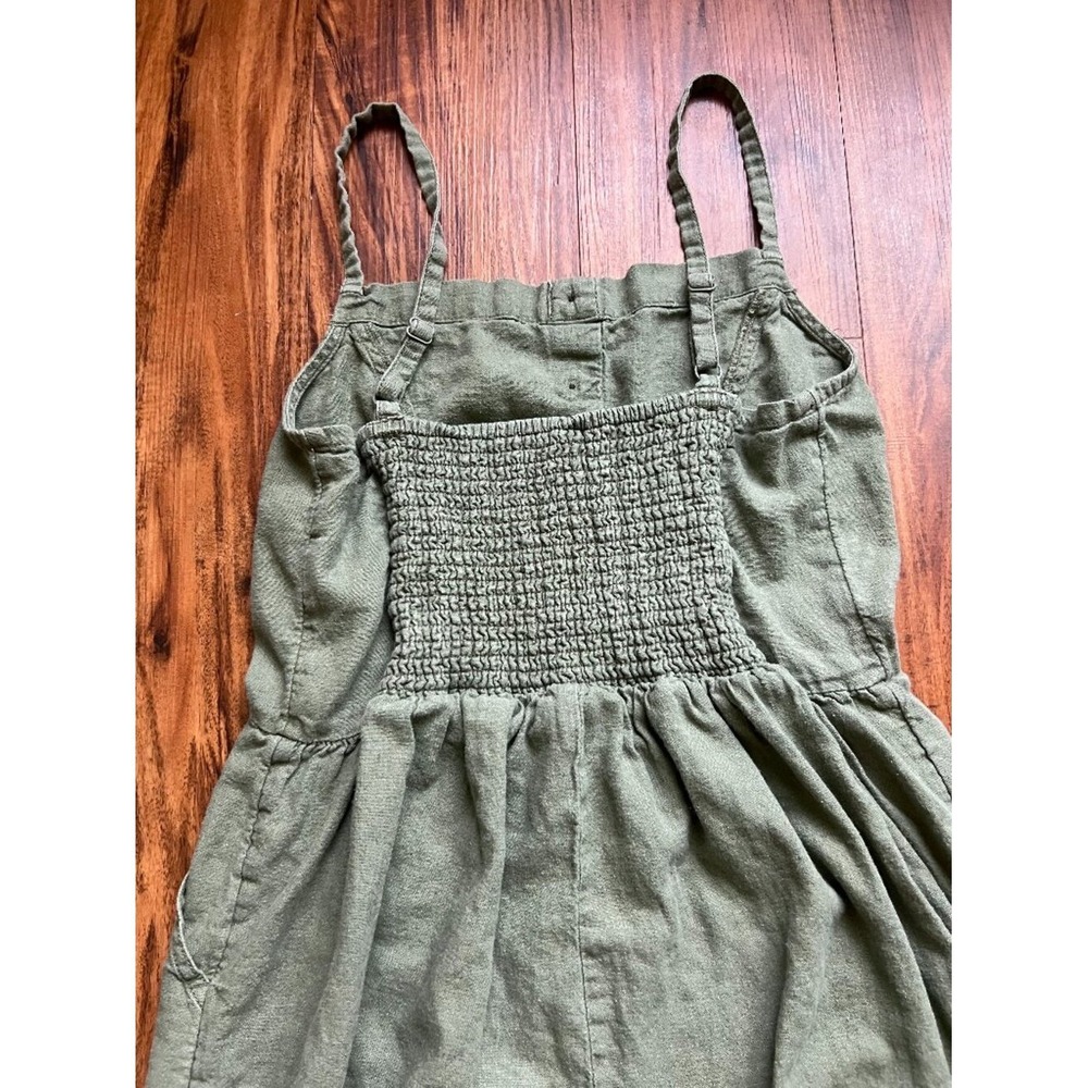 Old Navy Linen Blend Jumpsuit Women's Medium M Olive Green Wide Leg Utility - Picture 8 of 9